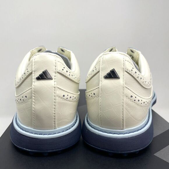 Adidas Boost MC 80 Leather Golf Shoes Men’s Off White Blue Comfort ID4749 NEW - Picture 3 of 10